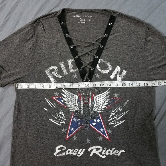 Easy Rider tshirt size large lace up sexy biker tee ride on - Picture 9 of 11